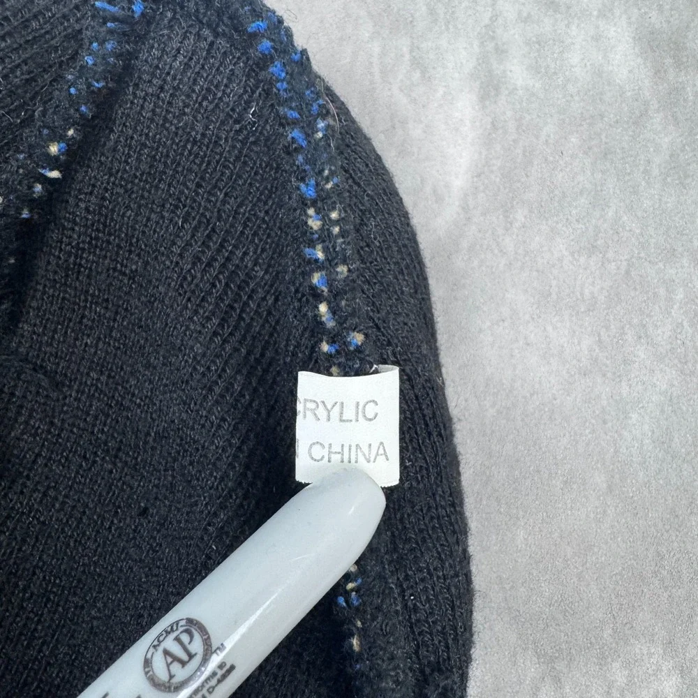 Vintage Flame Beanie Skater Style Made in USA 90s Grunge Surf Blue